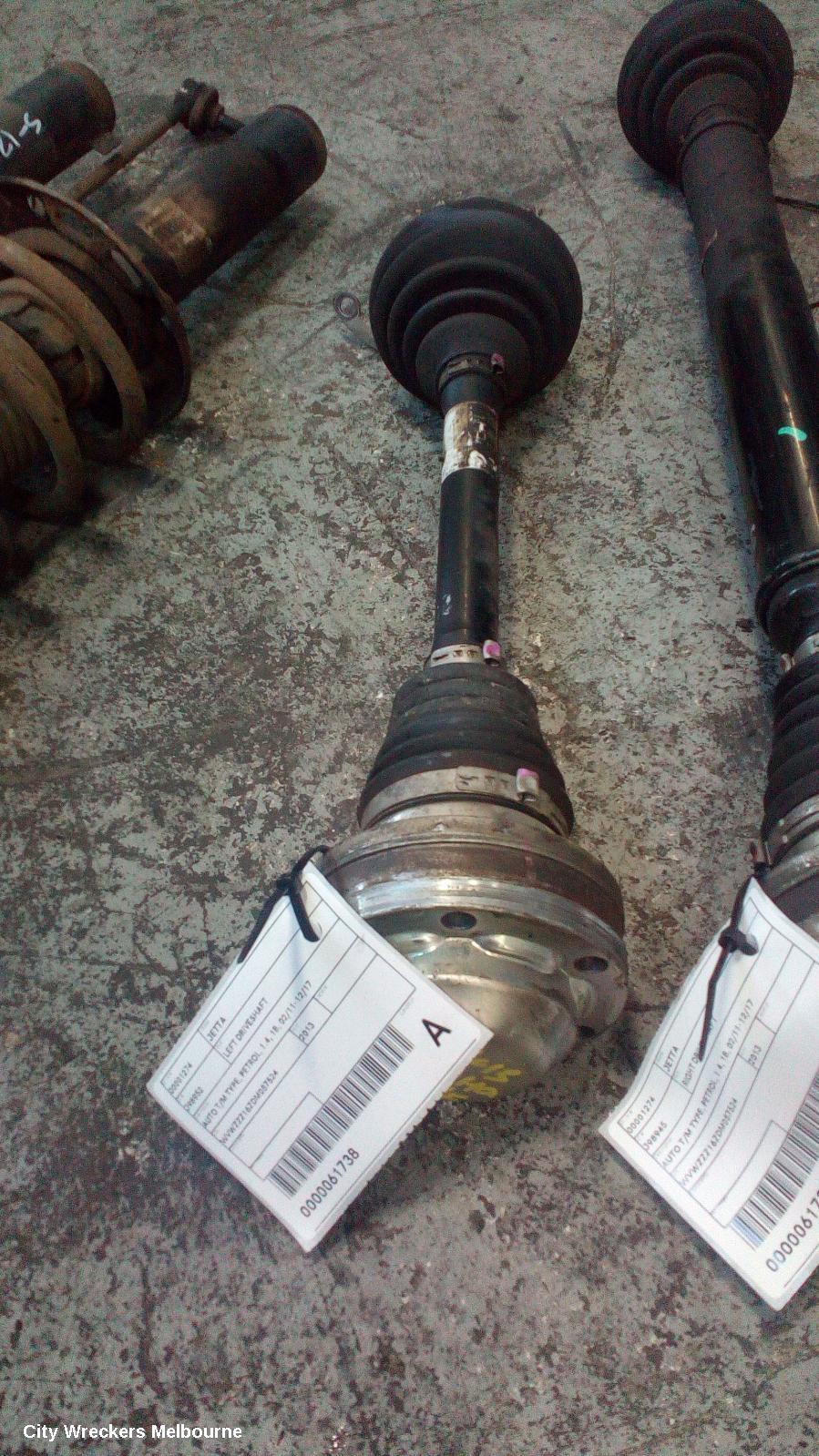 VOLKSWAGEN JETTA LEFT DRIVESHAFT, AUTO T/M TYPE, PETROL, 1.4, 1B, 02/2011 - 12/2017