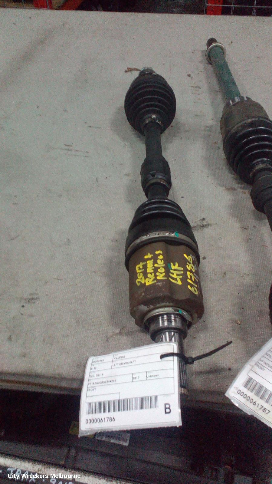 RENAULT KALEOS LEFT DRIVESHAFT, FRONT, AUTO, FWD, PETROL, XZG, 05/2016 ONWARDS
