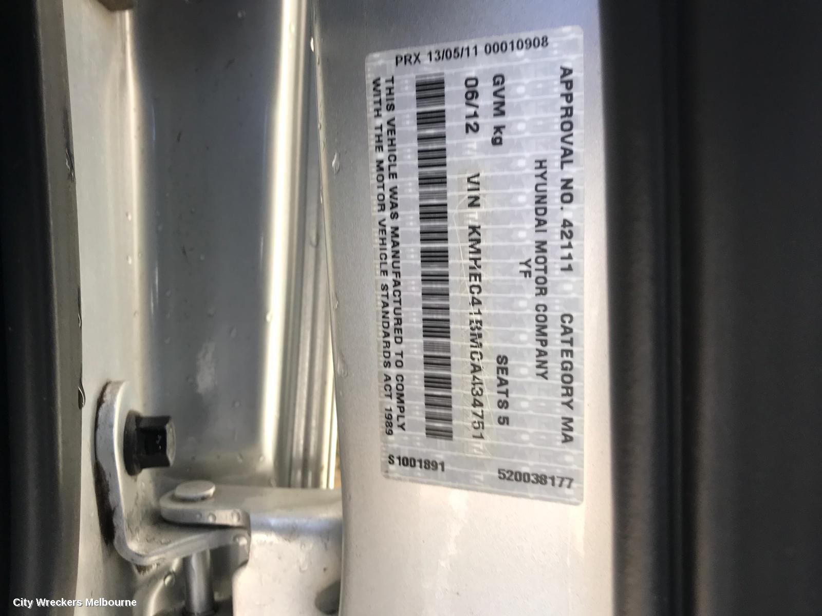 HYUNDAI I45 MOUNT, YF, 02/2010 - 05/2014