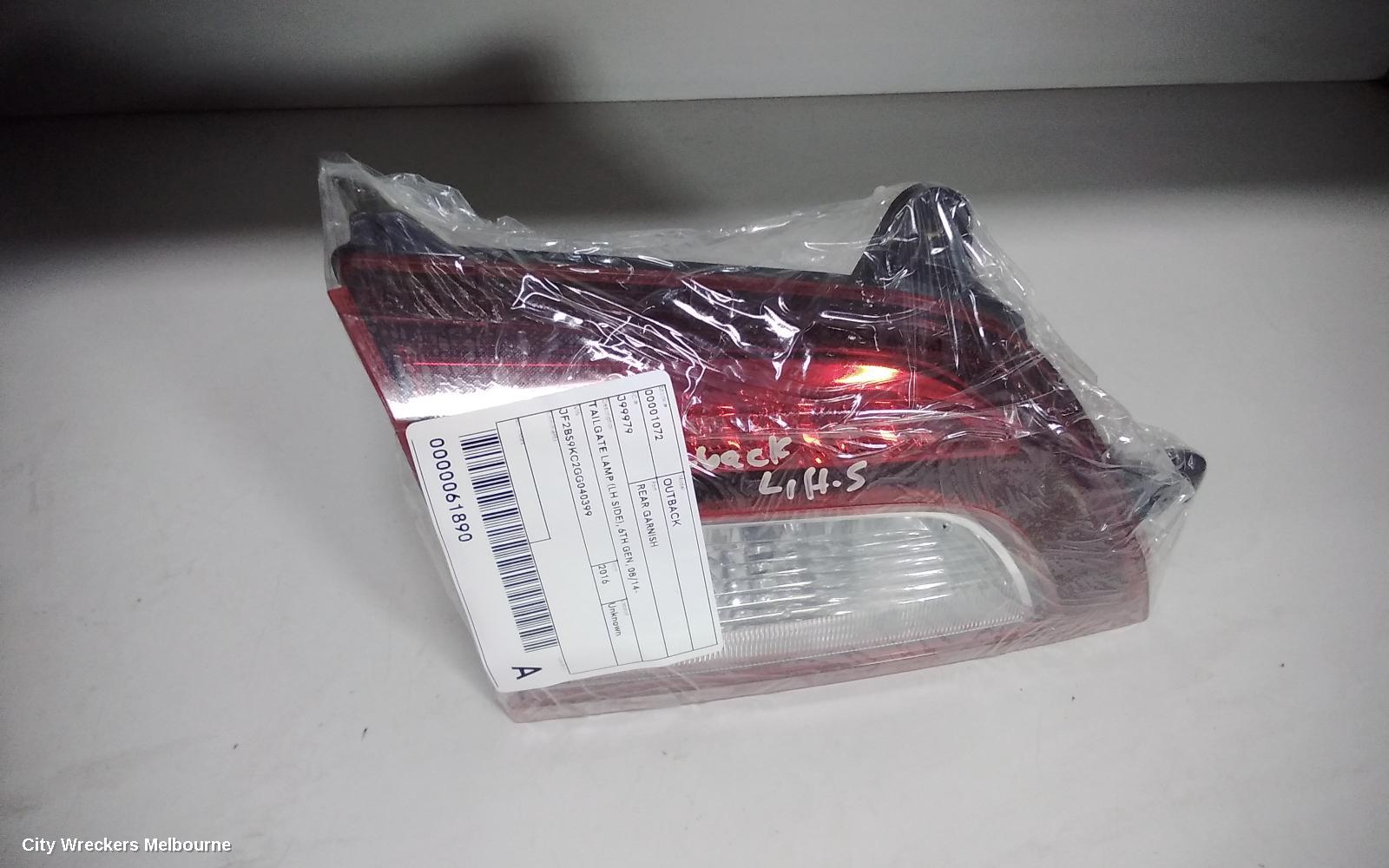 SUBARU OUTBACK REAR GARNISH, TAILGATE LAMP (LH SIDE), 6TH GEN, 08/2014 ONWARDS