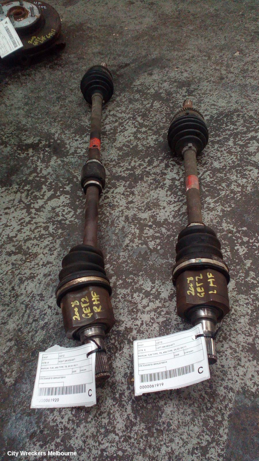 HYUNDAI GETZ LEFT DRIVESHAFT, MANUAL T/M TYPE, TB, ABS TYPE, 09/2002 - 09/2011