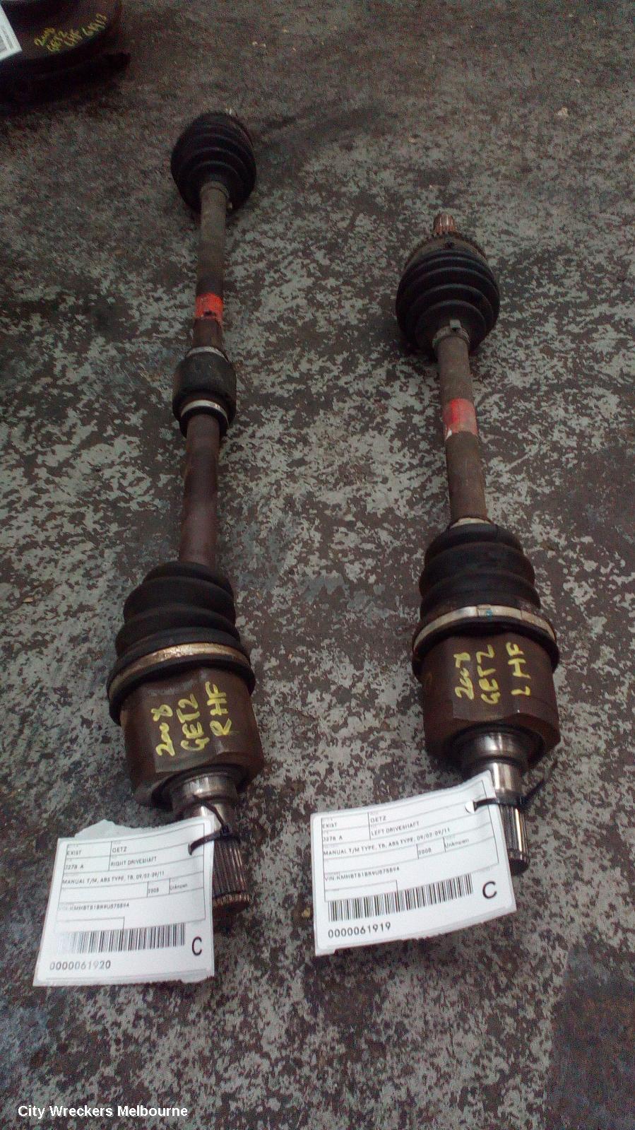 HYUNDAI GETZ RIGHT DRIVESHAFT, MANUAL T/M, ABS TYPE, TB, 09/2002 - 09/2011