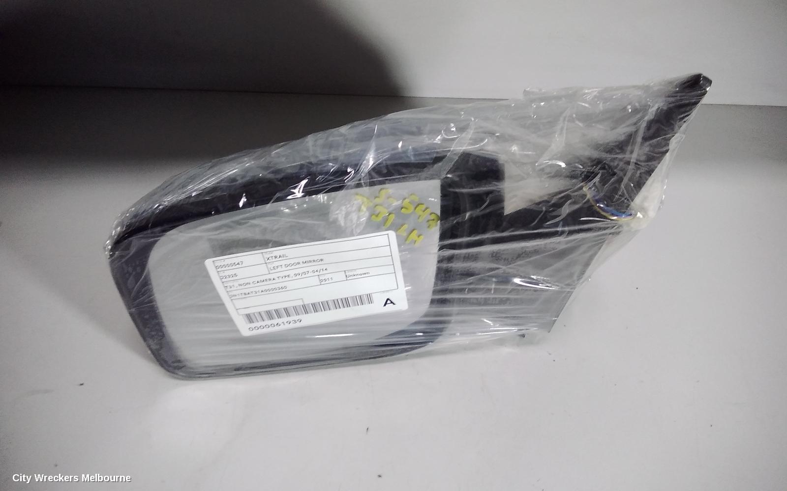 NISSAN XTRAIL LEFT DOOR MIRROR, T31, NON CAMERA TYPE, 09/2007 - 04/2014