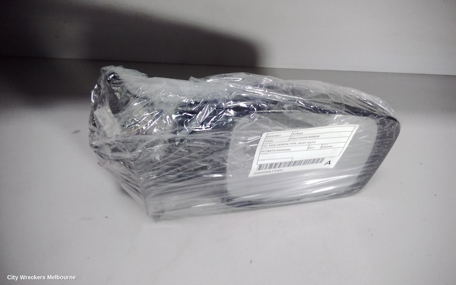 NISSAN XTRAIL RIGHT DOOR MIRROR, T31, NON CAMERA TYPE, 09/2007 - 04/2014