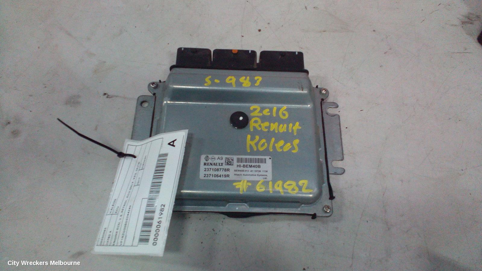 RENAULT KALEOS ECU, ENGINE ECU, 2.5, PETROL, ECU ONLY, XZG, 05/2016 ONWARDS