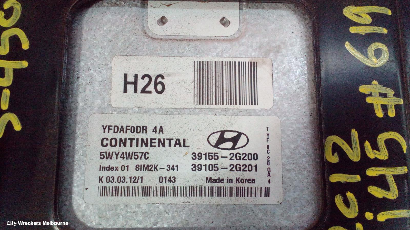 HYUNDAI I45 ECU, ENGINE ECU, 2.0, G4KD, AUTO T/M, ECU ONLY, YF, 02/2010 - 04/2014