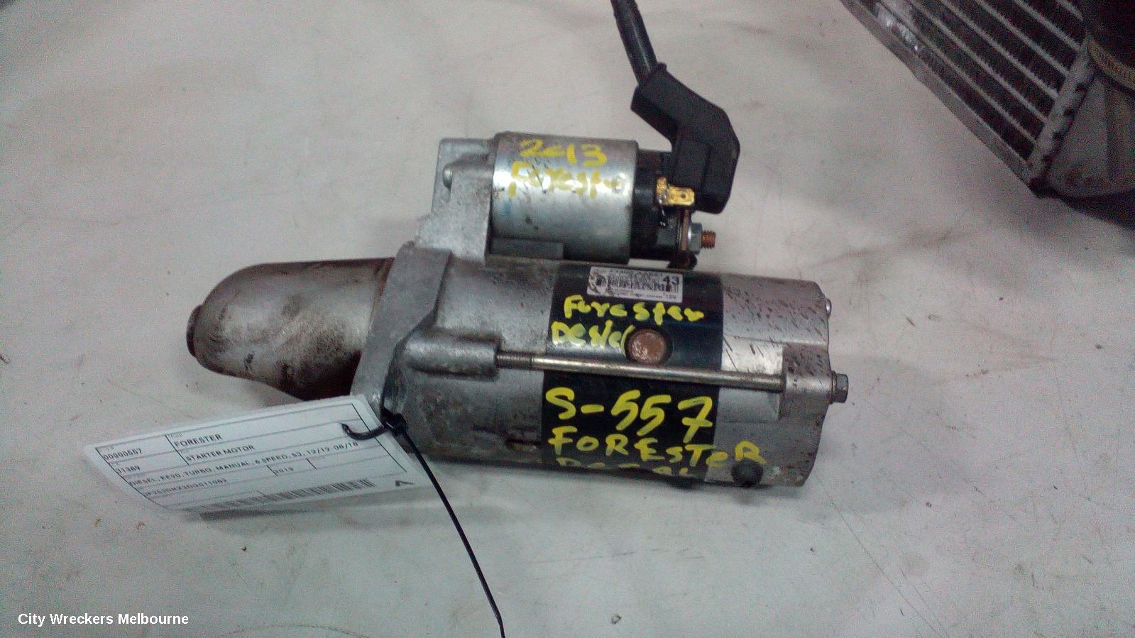 SUBARU FORESTER STARTER, DIESEL, EE20, TURBO, MANUAL, 6 SPEED, SJ, 12/2012 - 08/2018