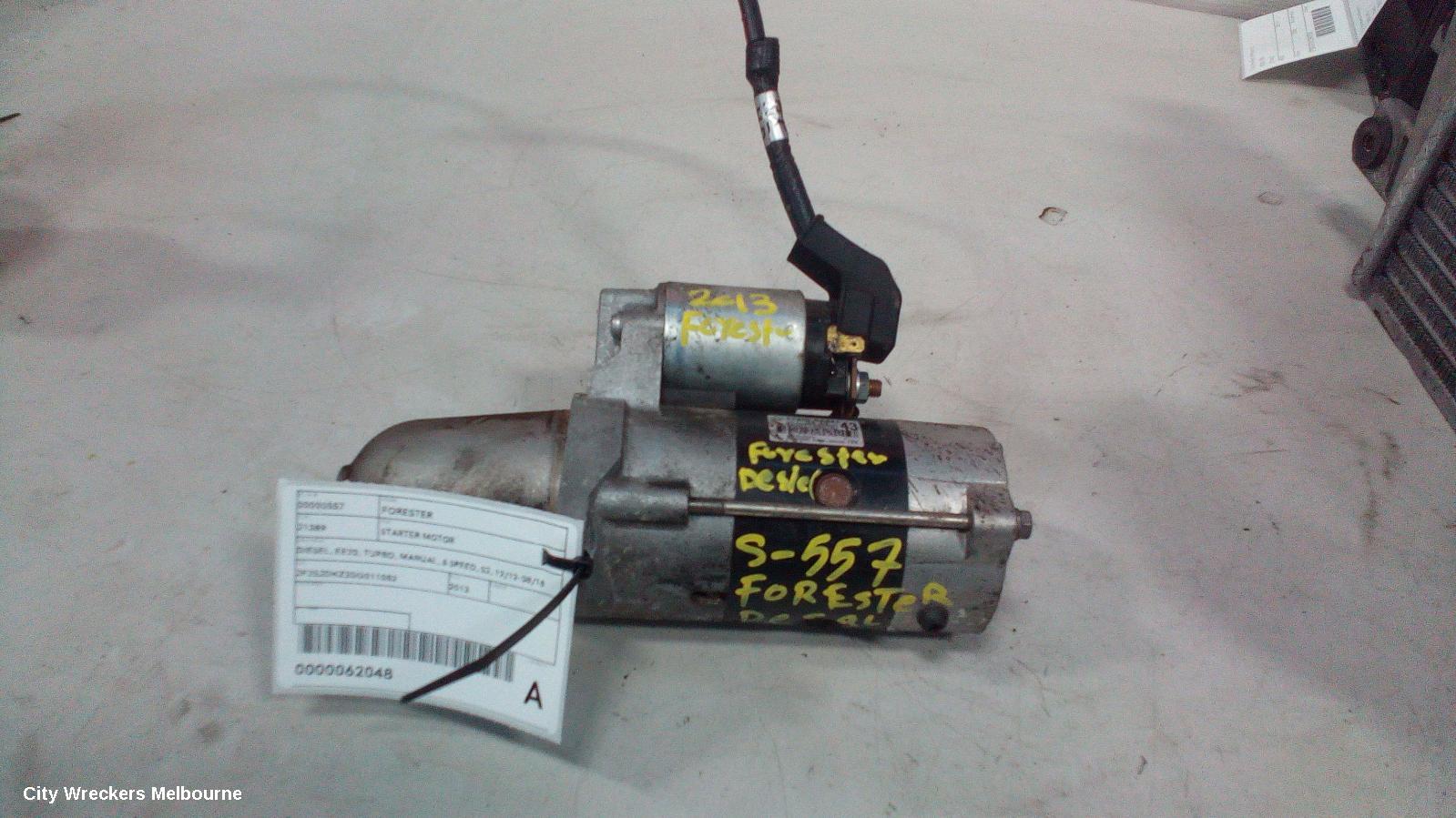 SUBARU FORESTER STARTER, DIESEL, EE20, TURBO, MANUAL, 6 SPEED, SJ, 12/2012 - 08/2018