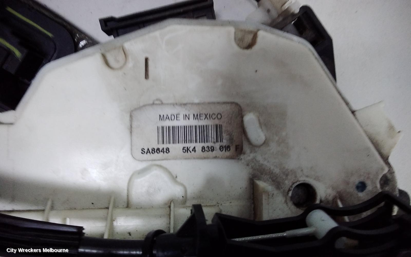 VOLKSWAGEN JETTA DOOR/BOOT/GATE LOCK, RIGHT REAR DOOR LOCK, P/N 5K4839016F, 1B, 02/2011 - 12/2017