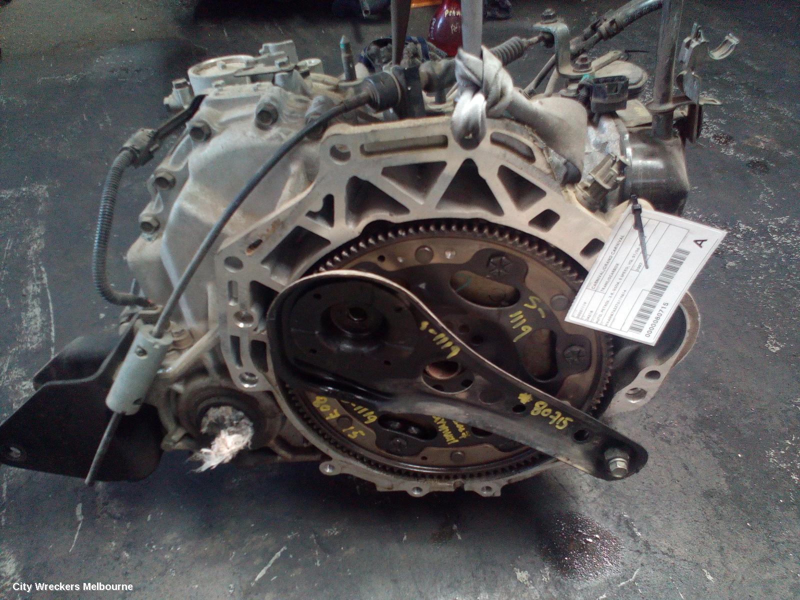 KIA CARNIVAL/GRAND CARNIVAL TRANS/GEARBOX, AUTO, PETROL, 3.8, G6DA, 5 SPEED, VQ, 01/2006 - 05/2010
