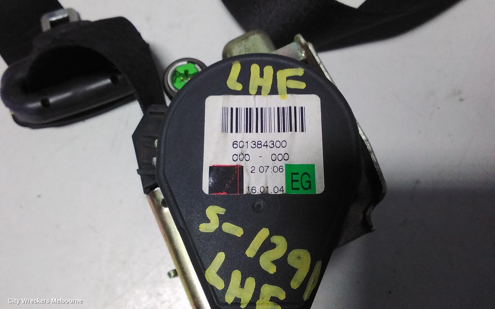 MERCEDES VITO SEATBELT/STALK, LH FRONT, SEAT BELT ONLY, 639, GREEN PLUG TYPE, 04/2004 - 01/2011