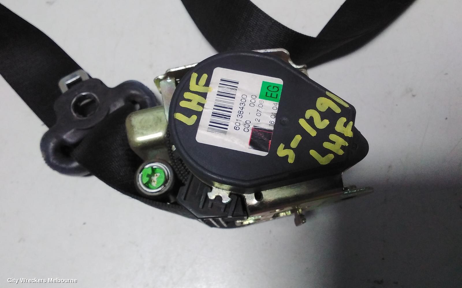 MERCEDES VITO SEATBELT/STALK, LH FRONT, SEAT BELT ONLY, 639, GREEN PLUG TYPE, 04/2004 - 01/2011
