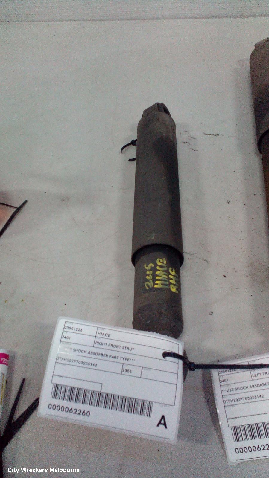 TOYOTA HIACE RIGHT FRONT STRUT, ***USE SHOCK ABSORBER PART TYPE***