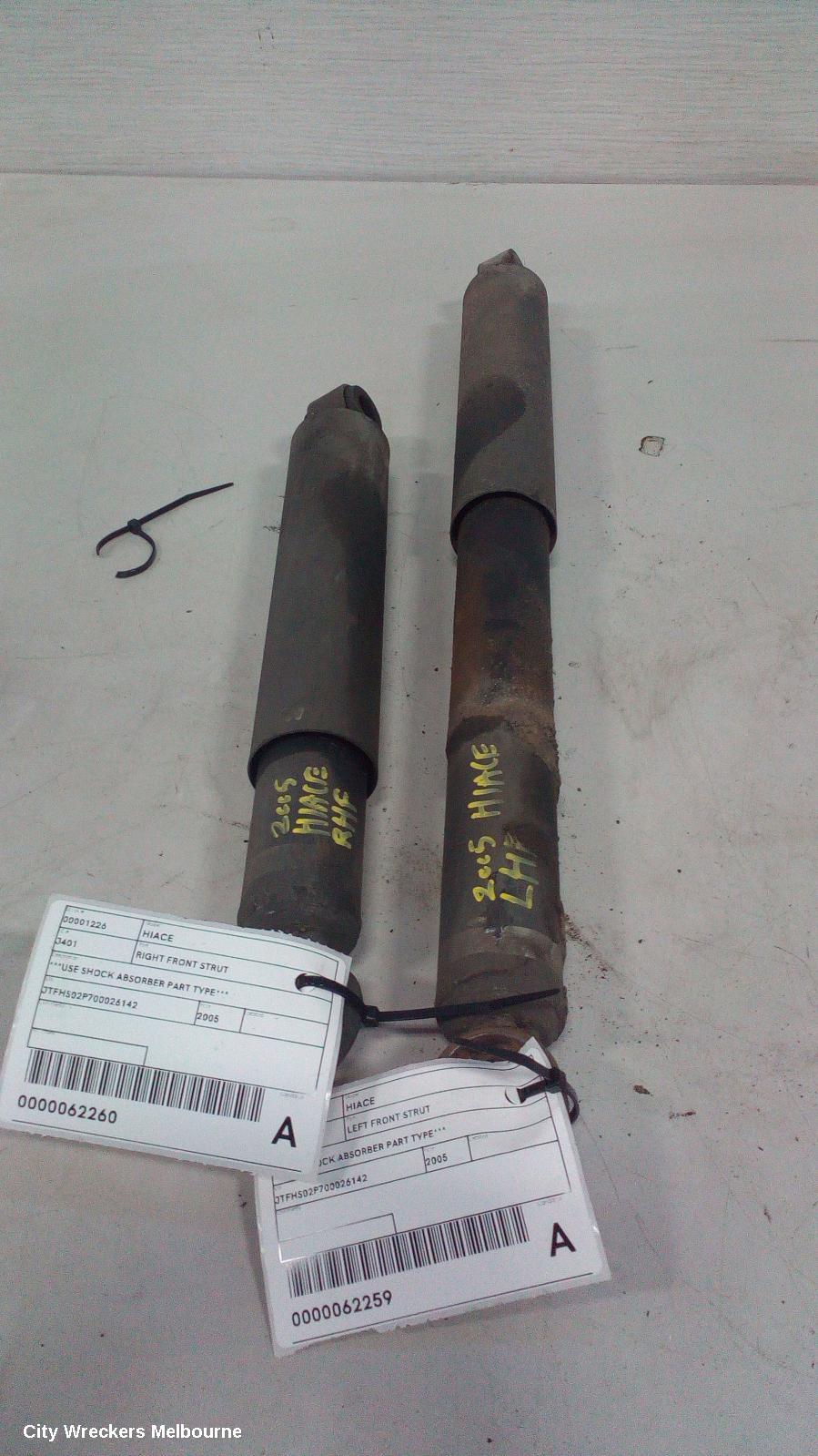 TOYOTA HIACE RIGHT FRONT STRUT, ***USE SHOCK ABSORBER PART TYPE***