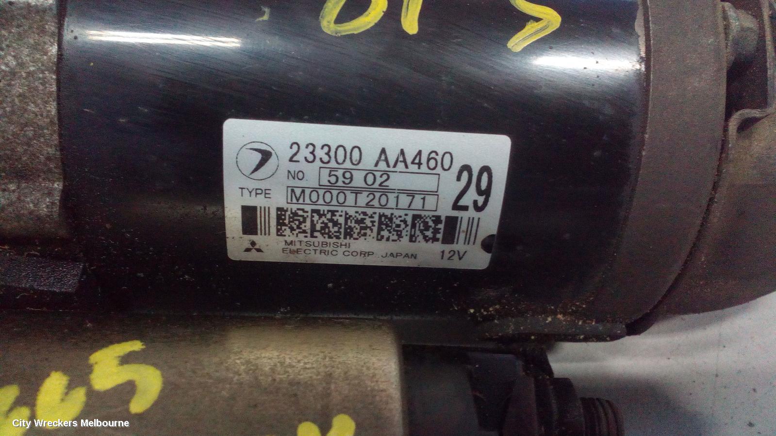 SUBARU OUTBACK STARTER, PETROL, EJ25, NON TURBO, AUTO, 4/6 SPEED, 2ND-5TH GEN, 09/1996 - 09/2012