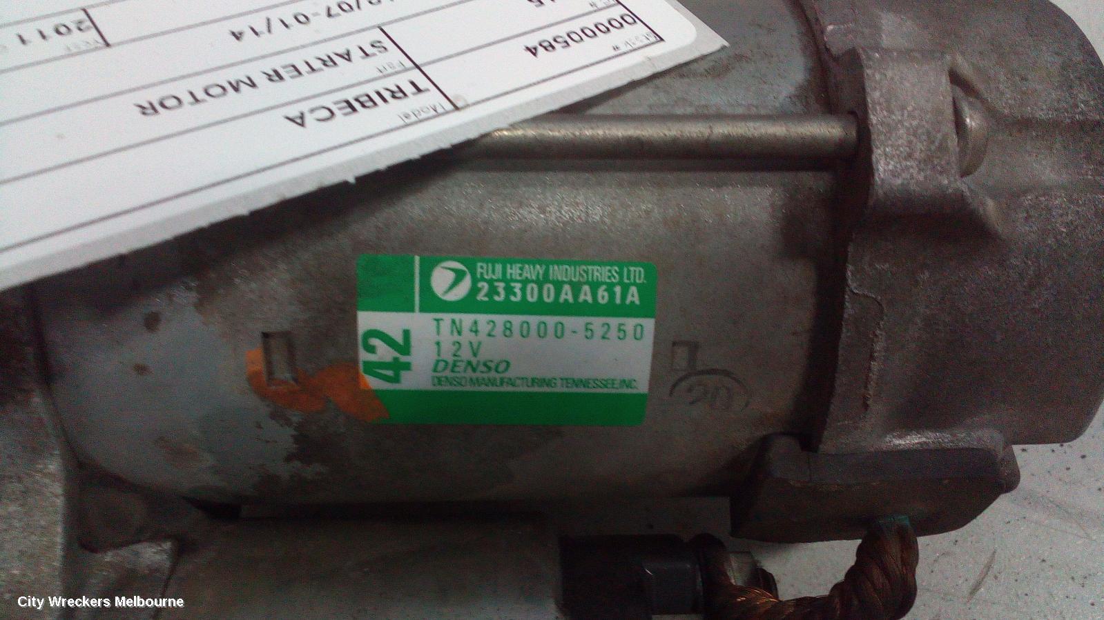 SUBARU TRIBECA STARTER, 3.6, EZ36, B9, 12/2007 - 01/2014