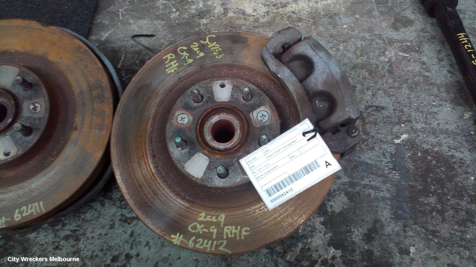 MAZDA CX9 RIGHT FRONT HUB ASSEMBLY, TB, AWD TYPE, 12/2007 - 12/2015