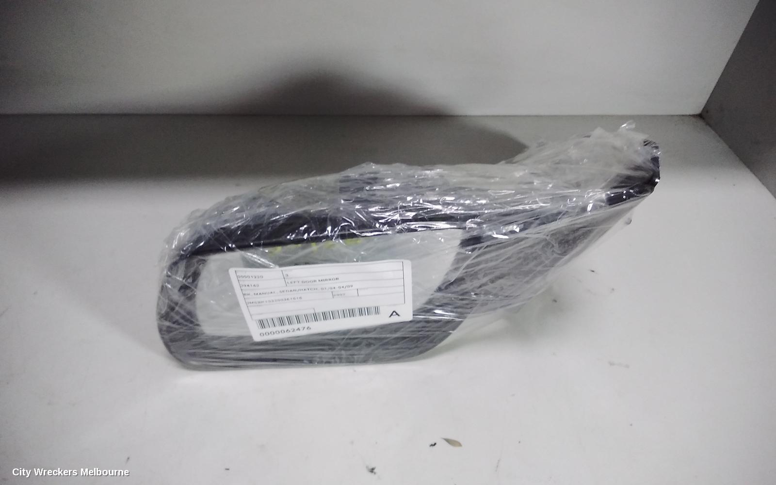MAZDA 3 LEFT DOOR MIRROR, BK, MANUAL, SEDAN/HATCH, 01/2004 - 04/2009