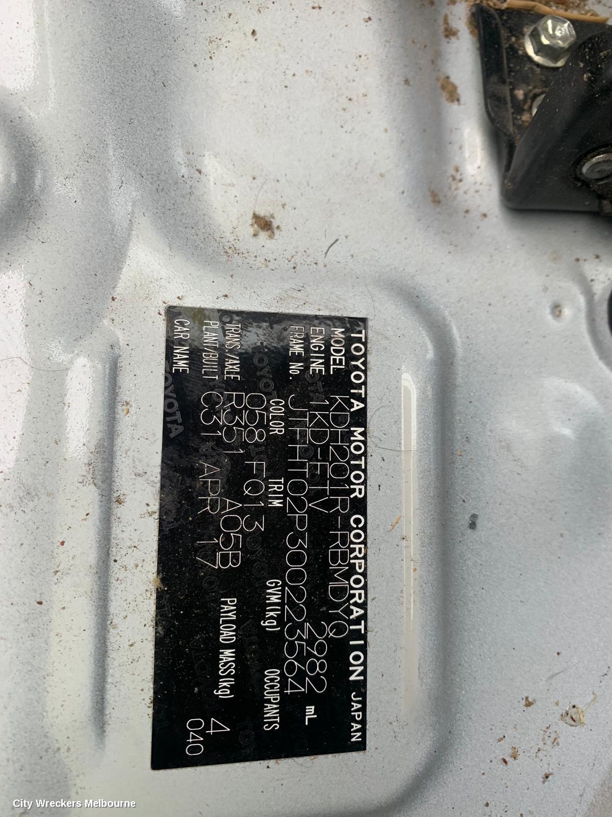 TOYOTA HIACE COMBINATION SWITCH, FLASHER SWITCH, TRH/KDH, 03/2014 - 04/2019