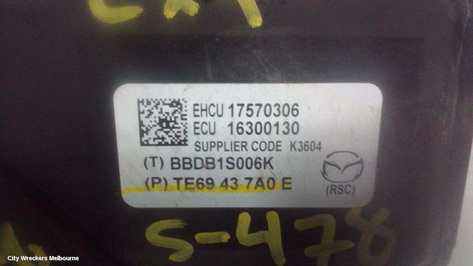 MAZDA CX9 ABS PUMP/MODULATOR, TB, 12/2007 - 12/2015