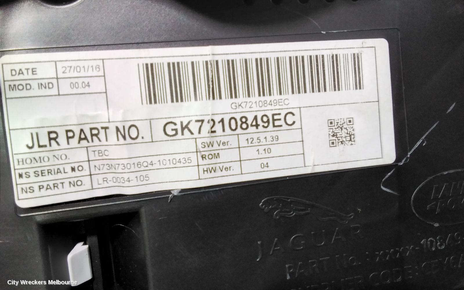 LAND ROVER DISCOVERY SPORT INSTRUMENT CLUSTER, DIESEL, AUTO T/M, L550, 01/2015 - 06/2019
