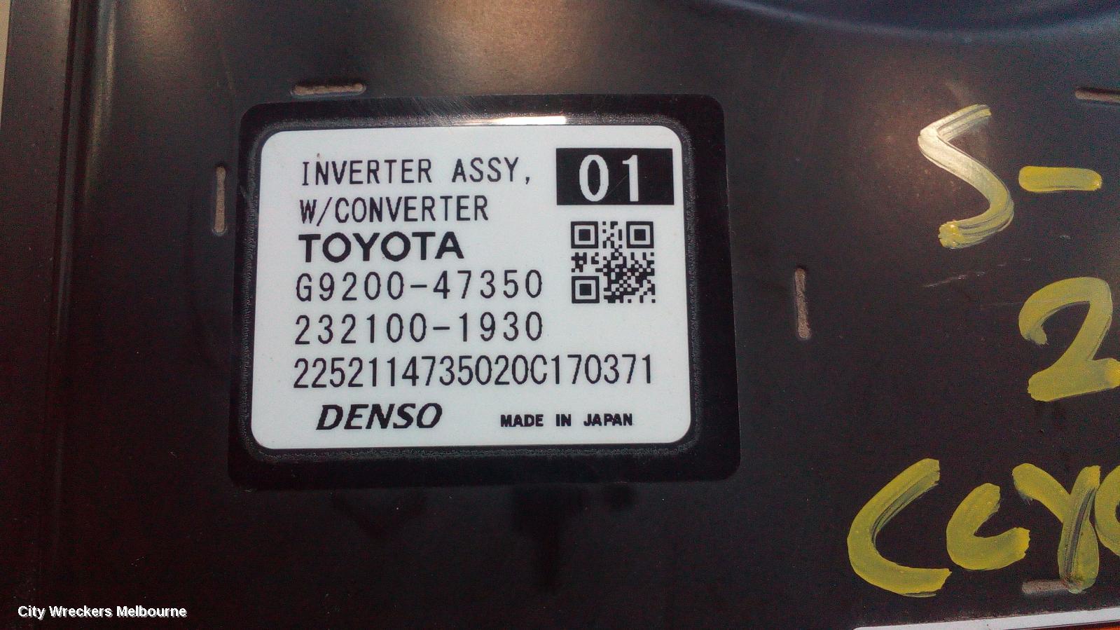 TOYOTA COROLLA INVERTER, HYBRID INVERTER, ZWE211R, 07/2018 ONWARDS
