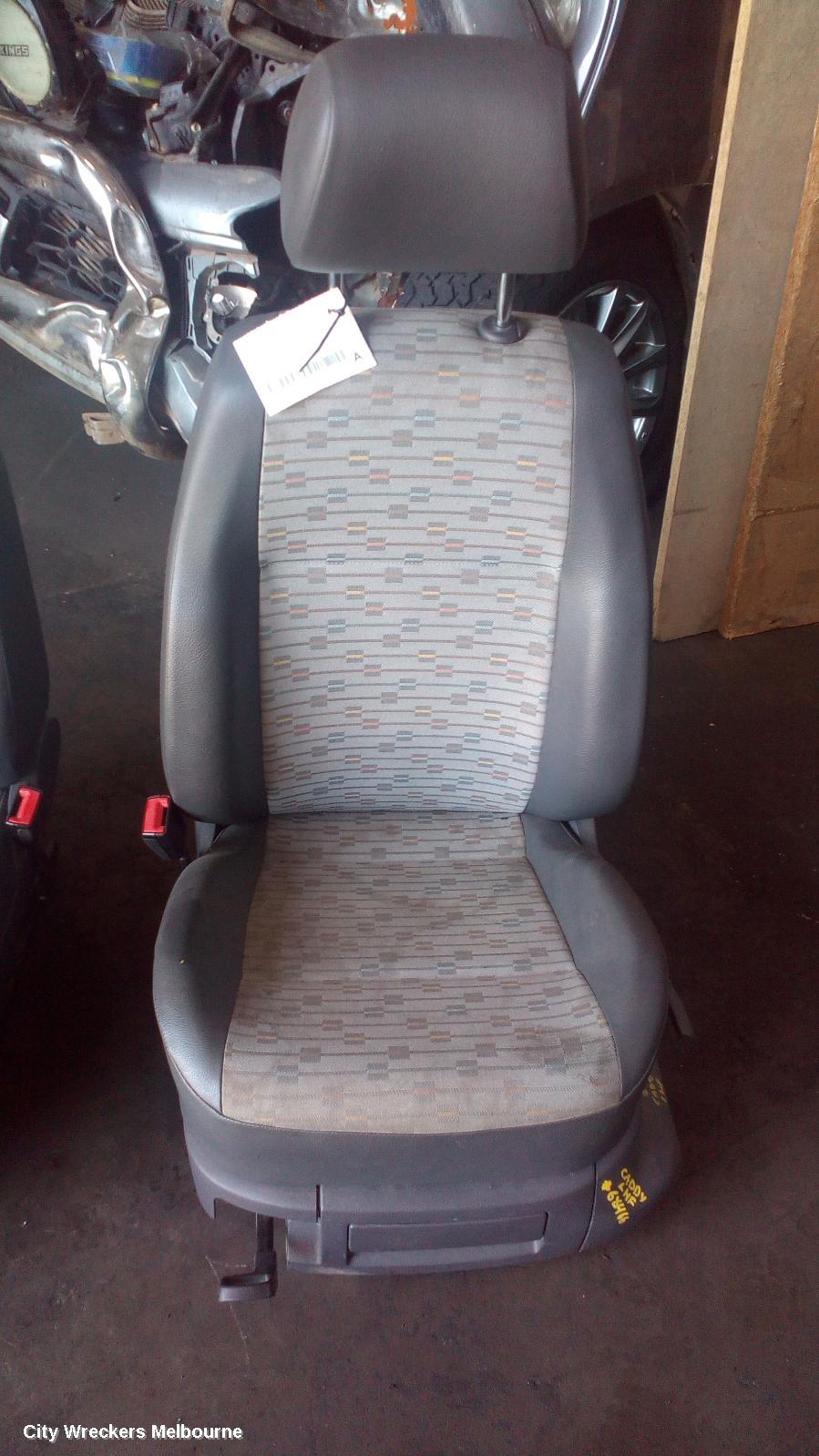 VOLKSWAGEN CADDY FRONT SEAT, LH FRONT, 2K, CLOTH, 08/2010 - 06/2015