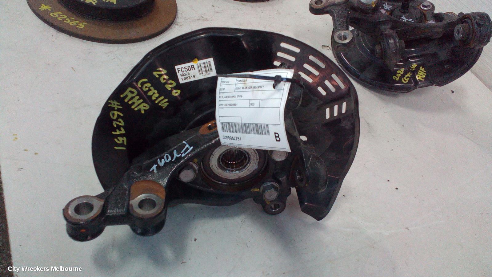 TOYOTA COROLLA RIGHT REAR HUB ASSEMBLY, E210, AISIN BRAND, 07/2018 ONWARDS