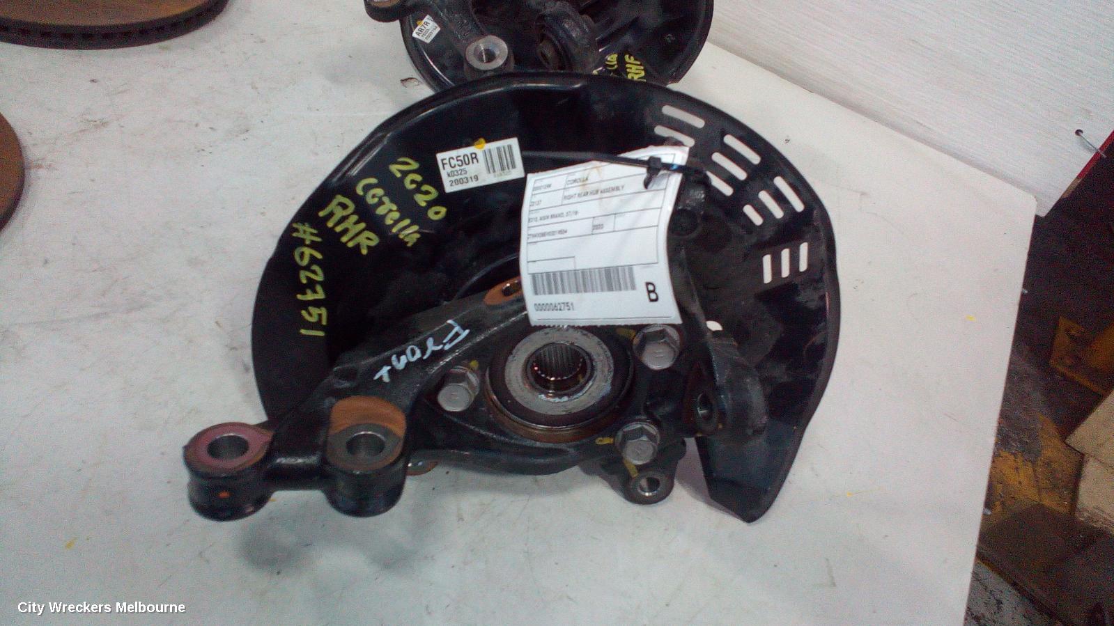 TOYOTA COROLLA RIGHT REAR HUB ASSEMBLY, E210, AISIN BRAND, 07/2018 ONWARDS