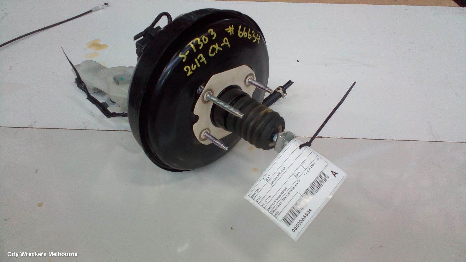 MAZDA CX9 BRAKE BOOSTER, PETROL, 2.5, TURBO, TC, 07/2016 ONWARDS