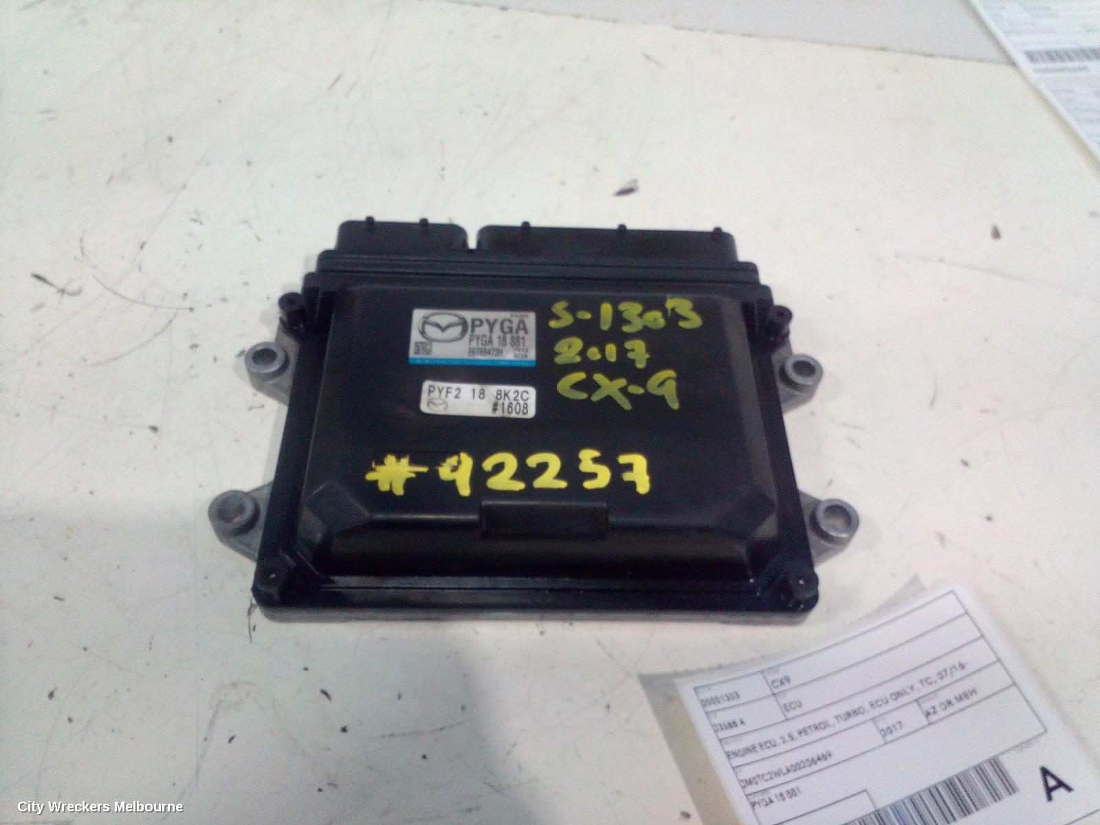 MAZDA CX9 ECU, ENGINE ECU, 2.5, PETROL, TURBO, ECU ONLY, TC, 07/2016 ONWARDS