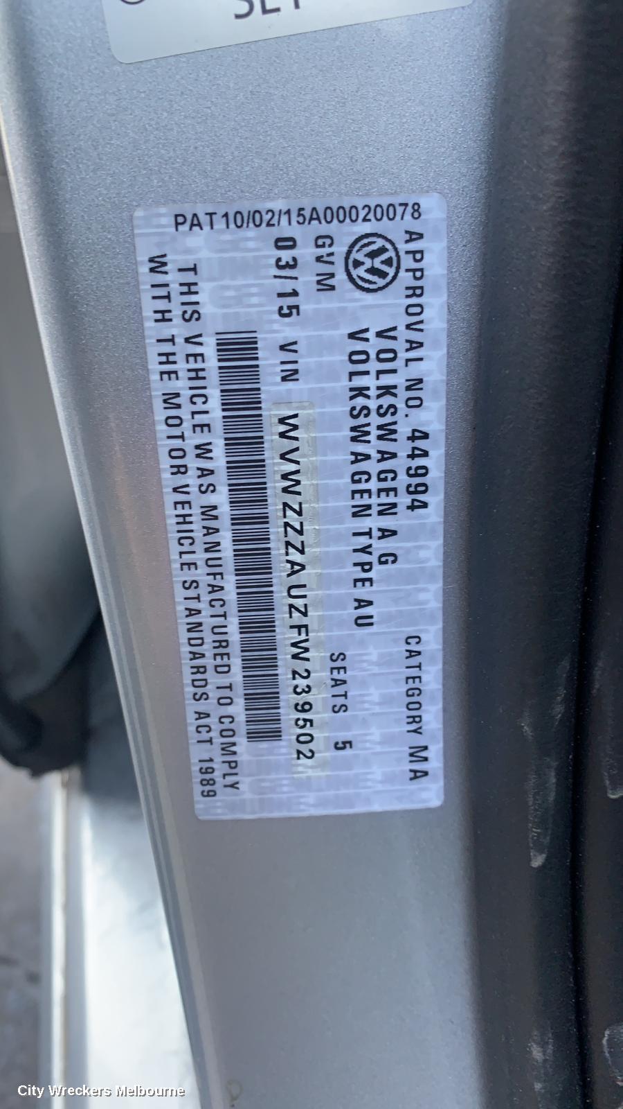 VOLKSWAGEN GOLF R/BAR BRACKET/REINFO, MAIN REINFORCEMENT, GEN 7, HATCH, 03/2013 ONWARDS
