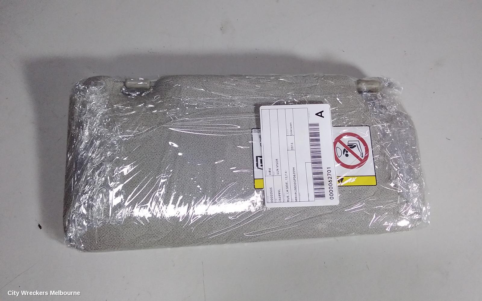 HONDA HRV SUNVISOR, RU5, LH SIDE, 12/2014 ONWARDS
