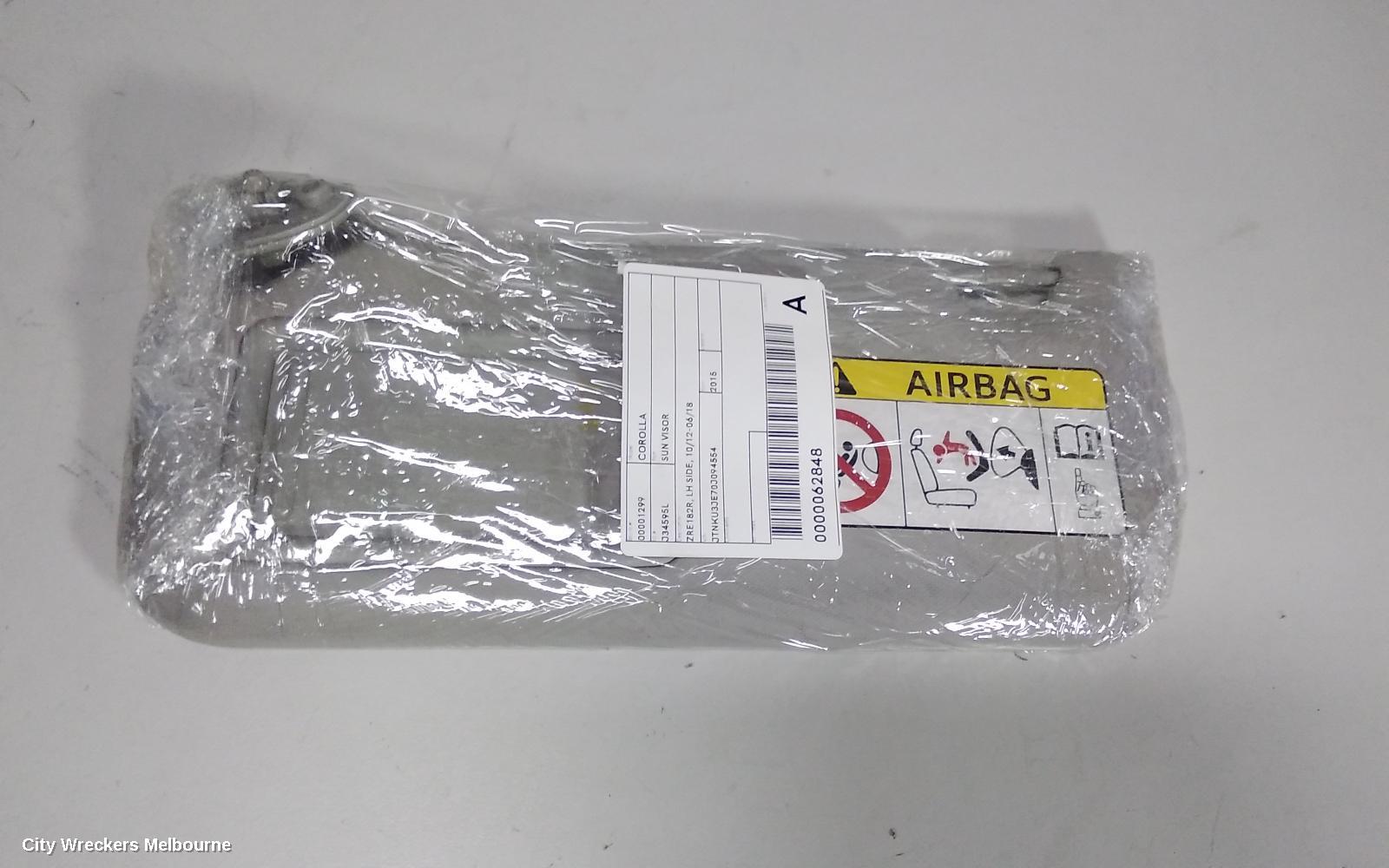 TOYOTA COROLLA SUNVISOR, ZRE182R, LH SIDE, 10/2012 - 06/2018