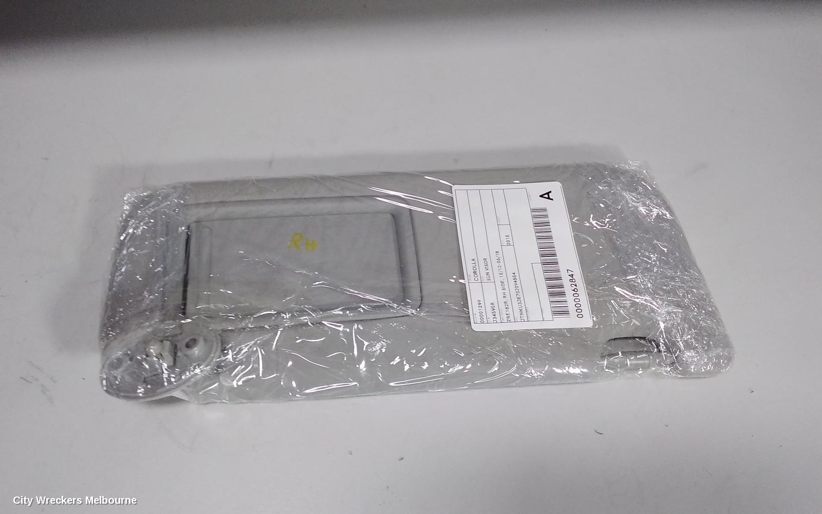 TOYOTA COROLLA SUNVISOR, ZRE182R, RH SIDE, 10/2012 - 06/2018