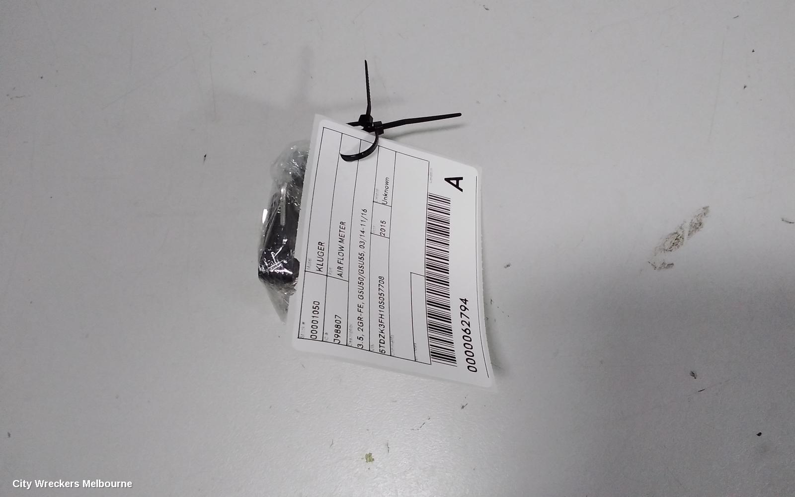 TOYOTA KLUGER AIR FLOW METER, 3.5, 2GR-FE, GSU50/GSU55, 03/2014 - 11/2016