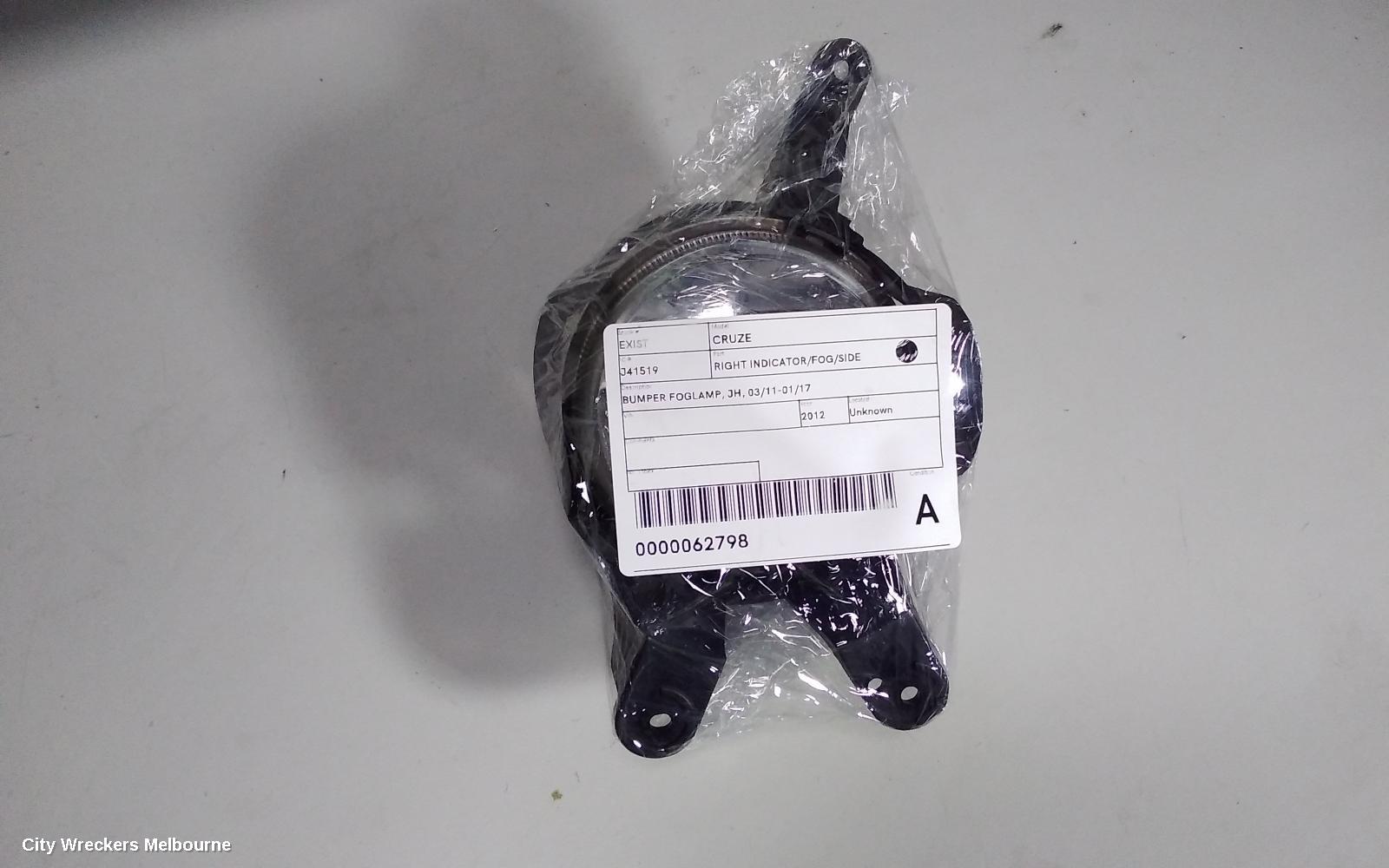 HOLDEN CRUZE RIGHT INDICATOR/FOG/SIDE, BUMPER FOGLAMP, JH, 03/2011 - 01/2017