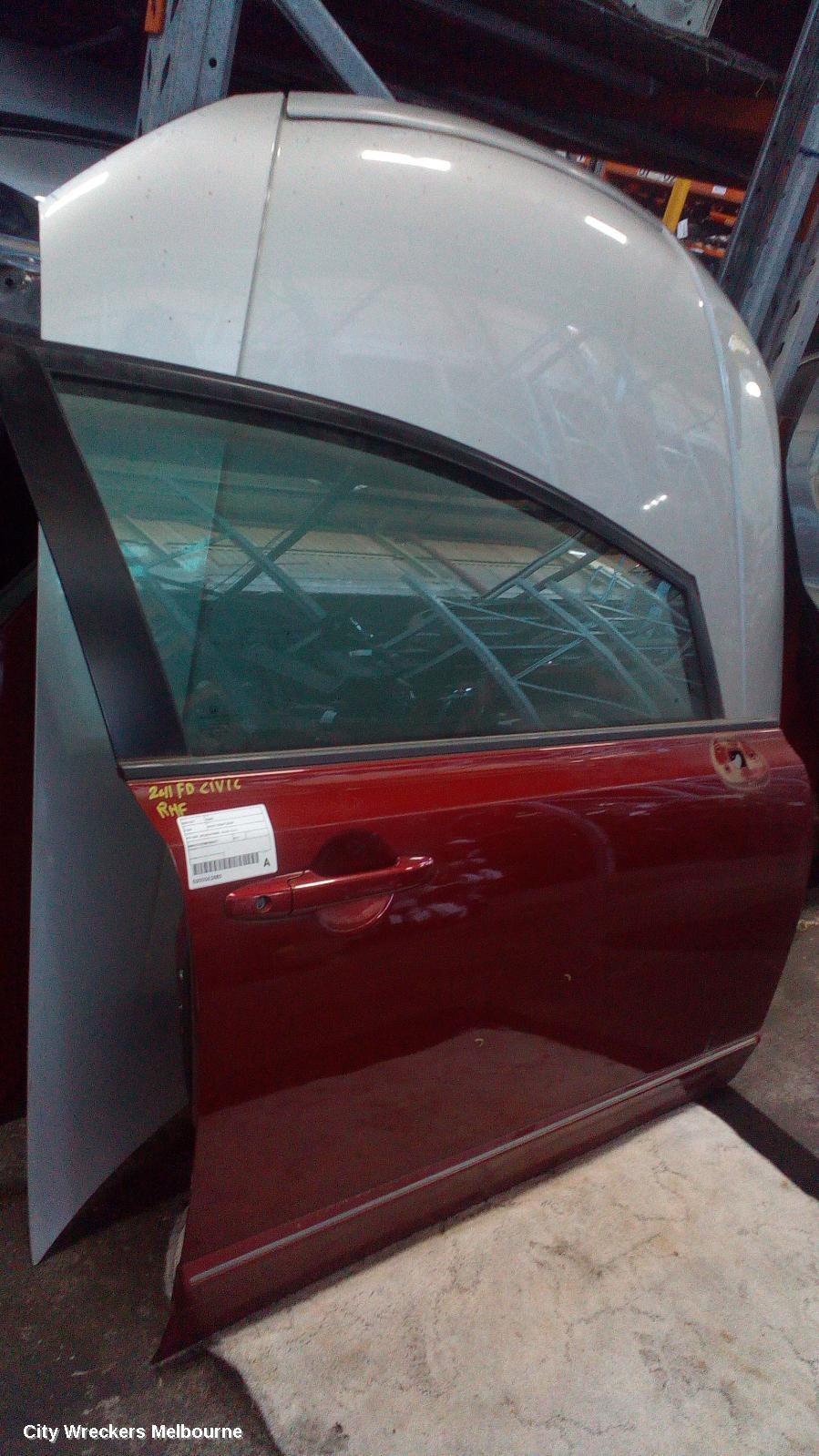 HONDA CIVIC RIGHT FRONT DOOR, 8TH GEN, SEDAN/HYBRID, 02/2006 - 12/2011