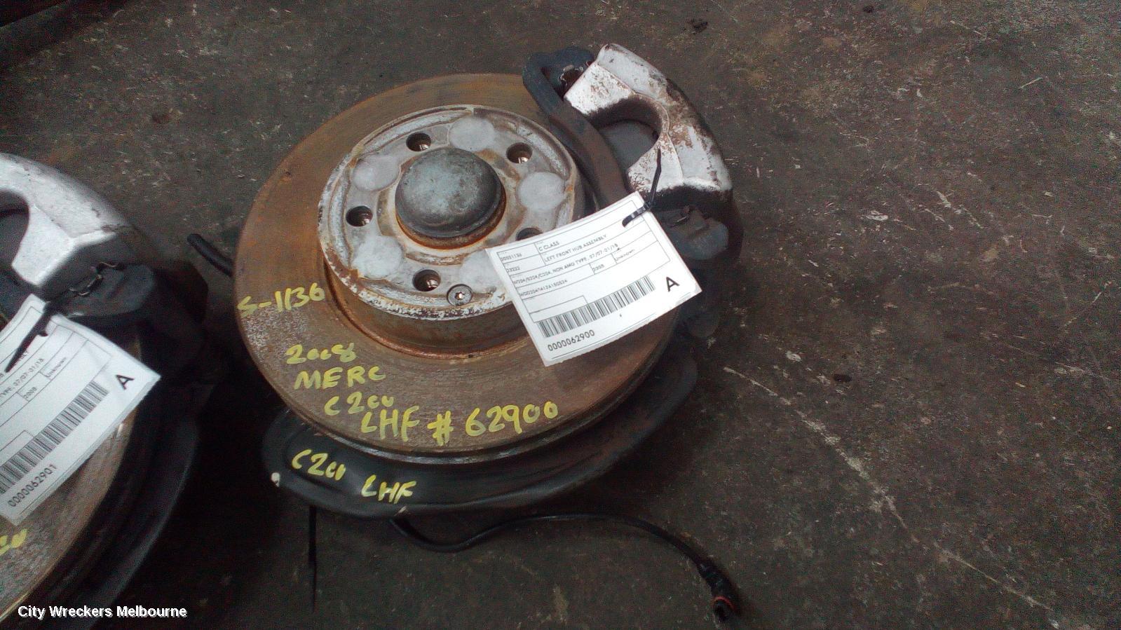 MERCEDES C CLASS LEFT FRONT HUB ASSEMBLY, W204/S204/C204, NON AMG TYPE, 07/2007 - 01/2015
