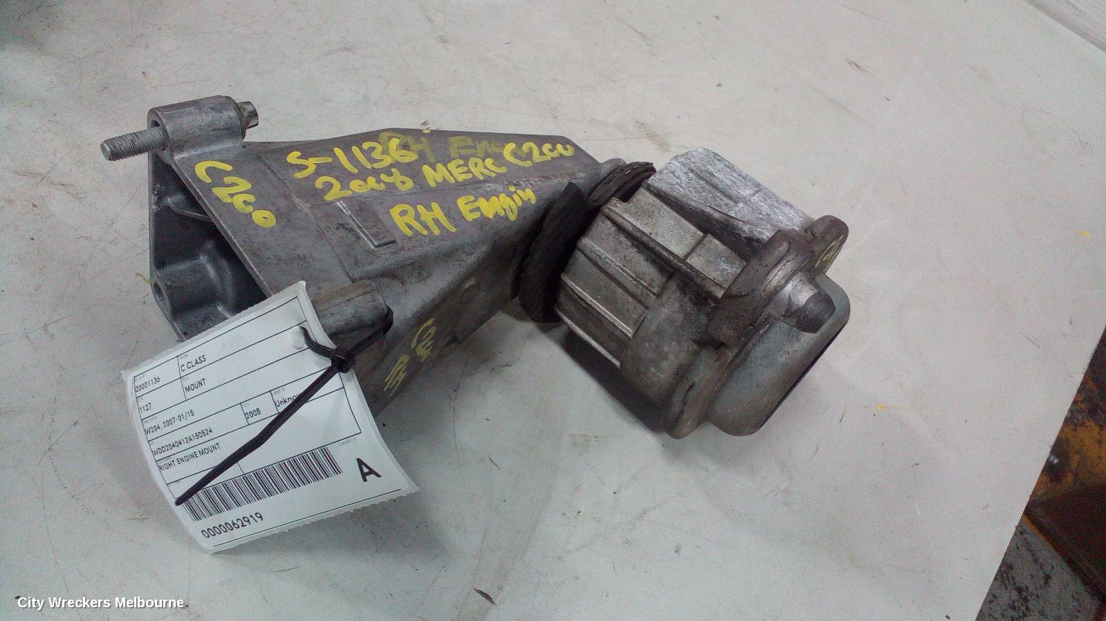 MERCEDES C CLASS MOUNT, RH SIDE, PETROL, 1.8, S/CHARGED, W204, C180K, 271.952 CODE, 07/2007 - 12/2009