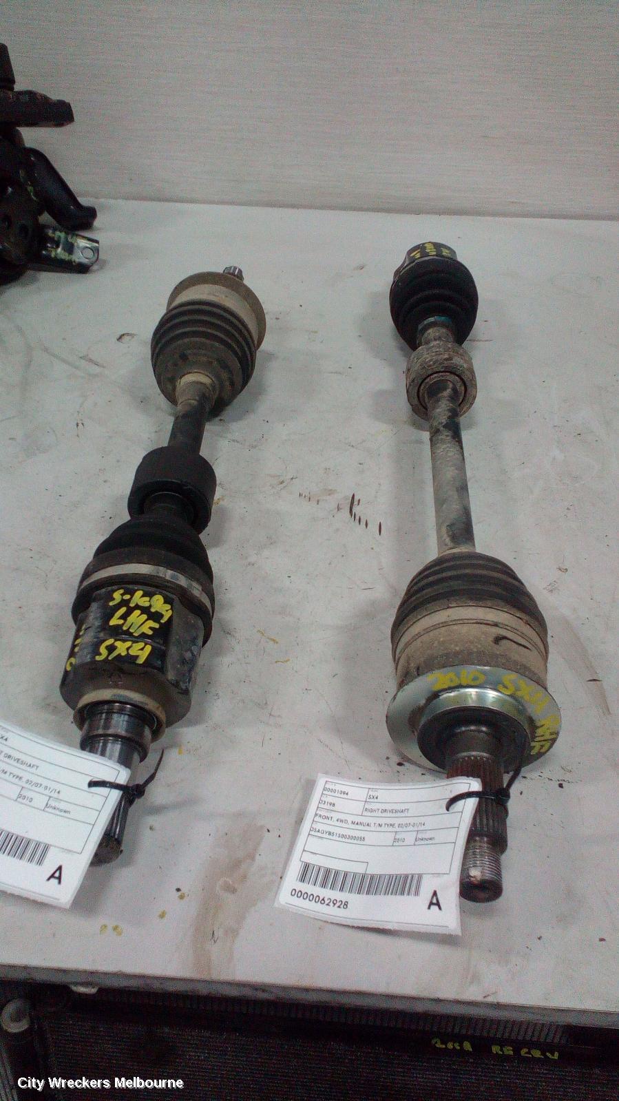 SUZUKI SX4 LEFT DRIVESHAFT, FRONT, 4WD, J20B, MANUAL T/M, 6 SPEED, 01/2010 - 01/2014