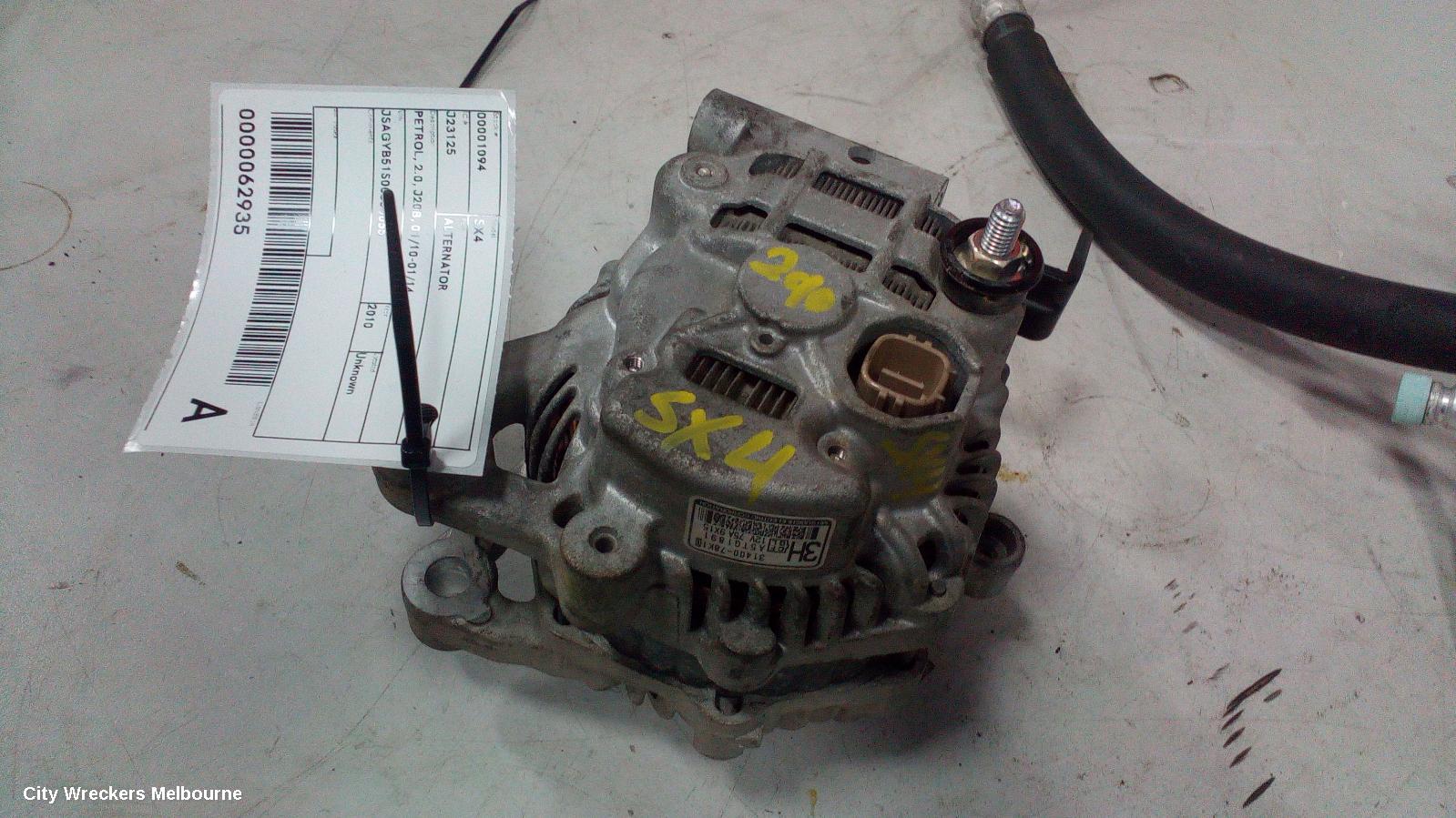 SUZUKI SX4 ALTERNATOR, PETROL, 2.0, J20B, 01/2010 - 01/2014