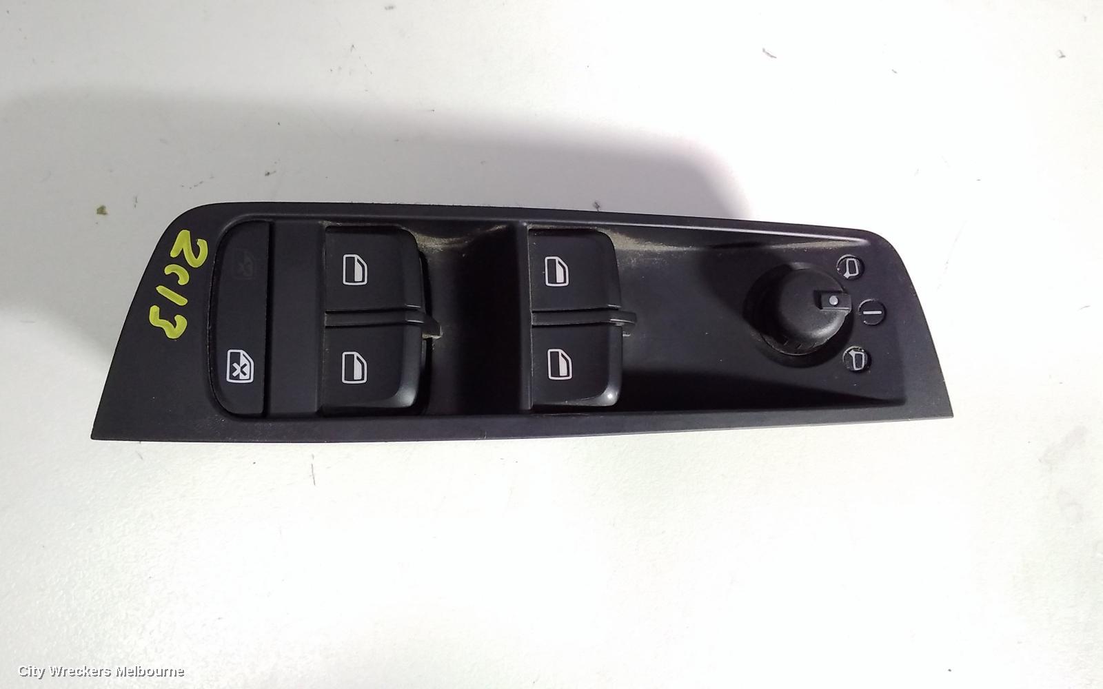 AUDI A1 PWR DR WIND SWITCH, RH FRONT (MASTER SWITCH), 5DR HATCH, 8X, 03/2012 - 10/2018