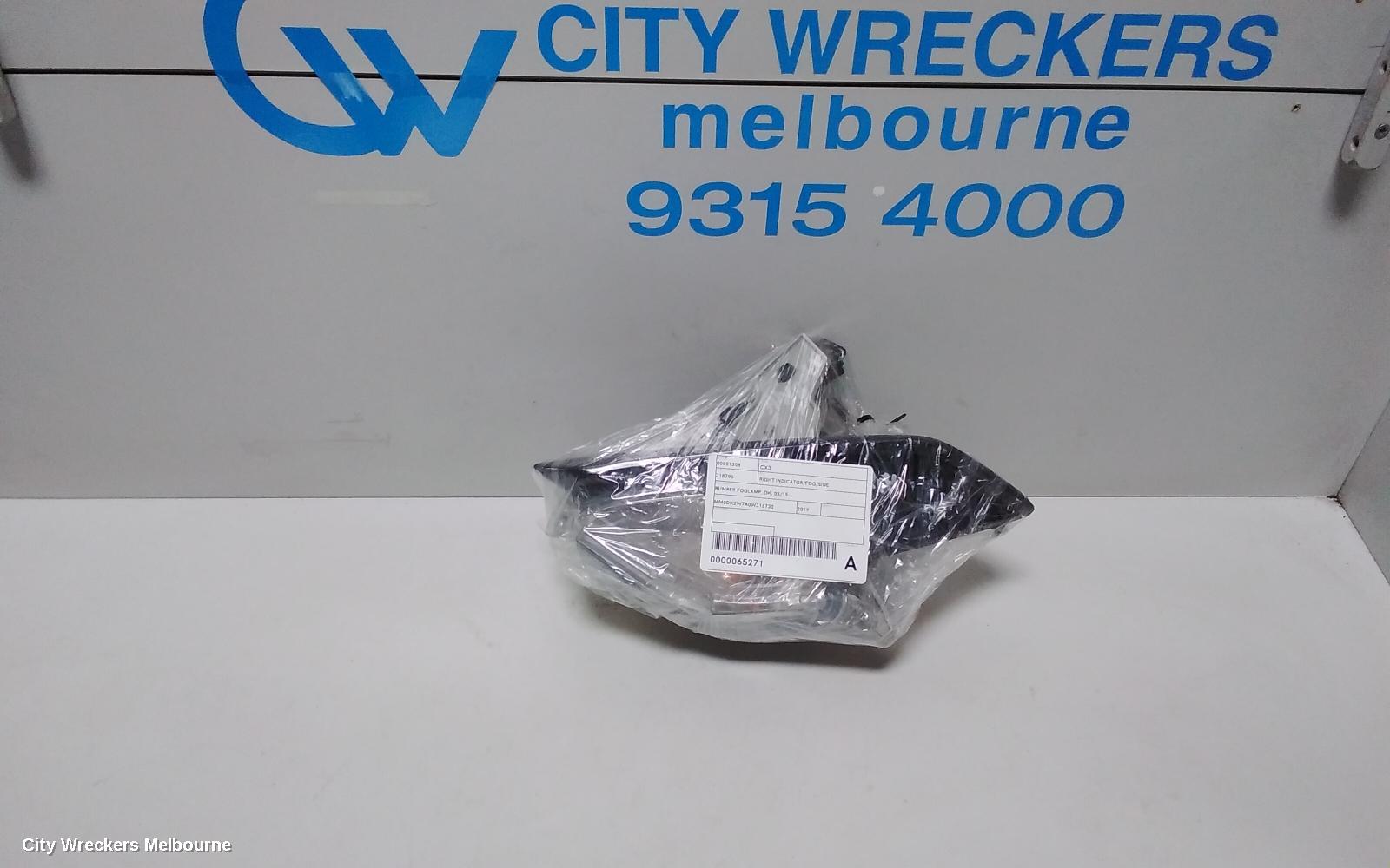 MAZDA CX3 RIGHT INDICATOR/FOG/SIDE, BUMPER FLASHER, DK, 03/2015 ONWARDS