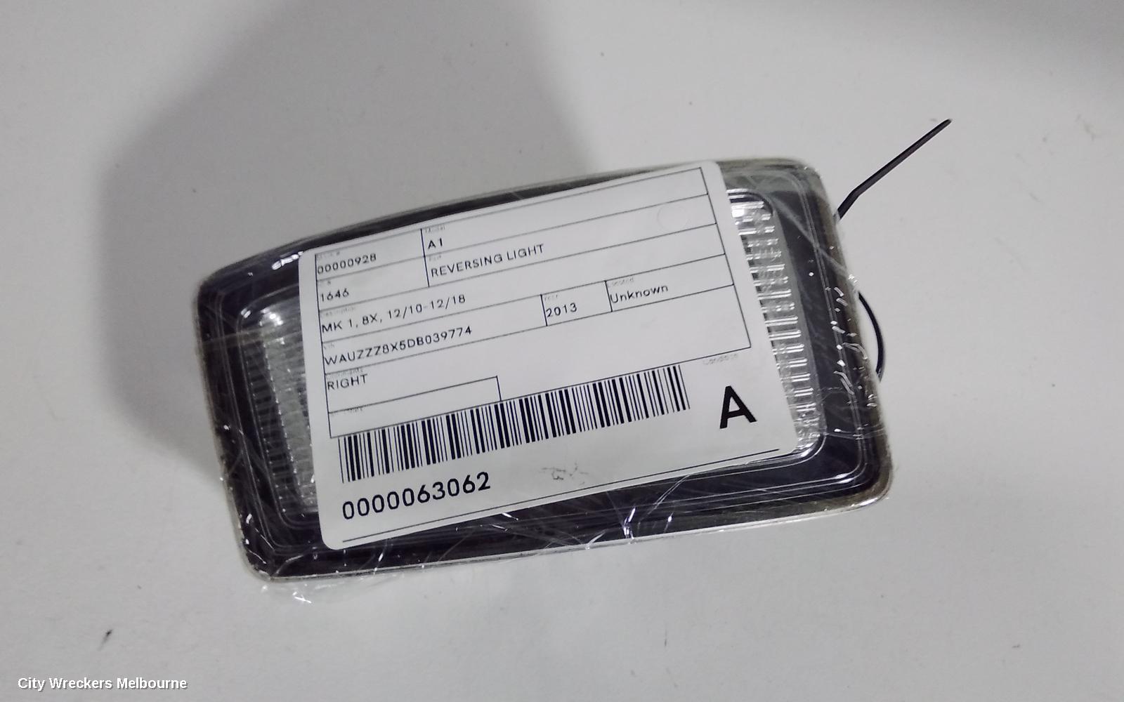 AUDI A1 REVERSING LIGHT, MK 1, 8X, 12/2010 - 12/2018