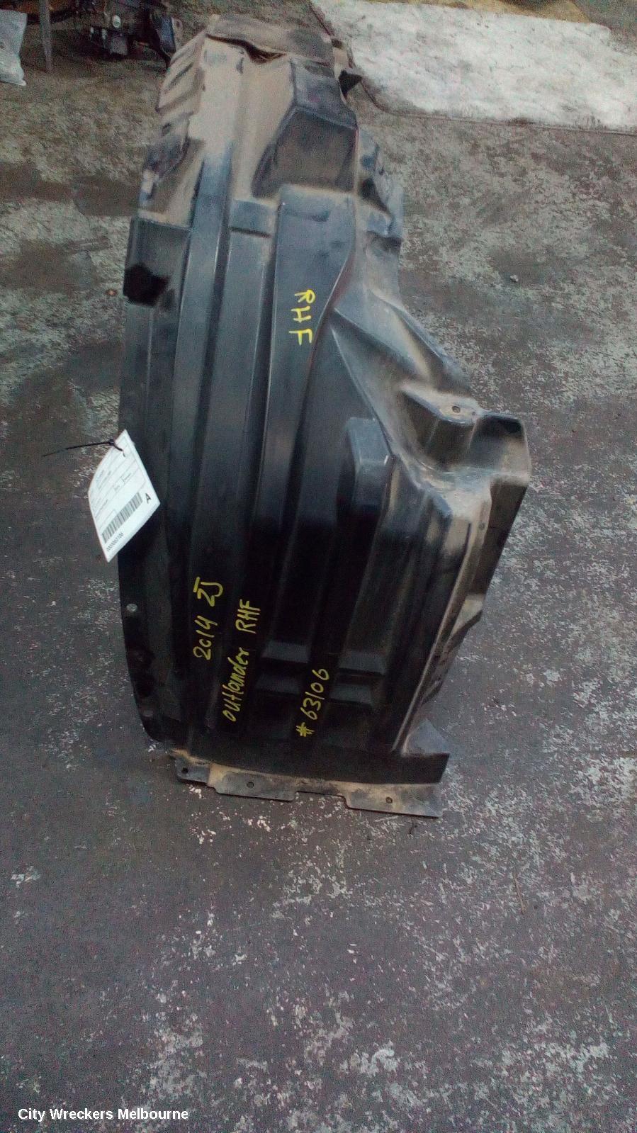 MITSUBISHI OUTLANDER RIGHT GUARD LINER, ZJ-ZL, 10/2013 - 07/2021