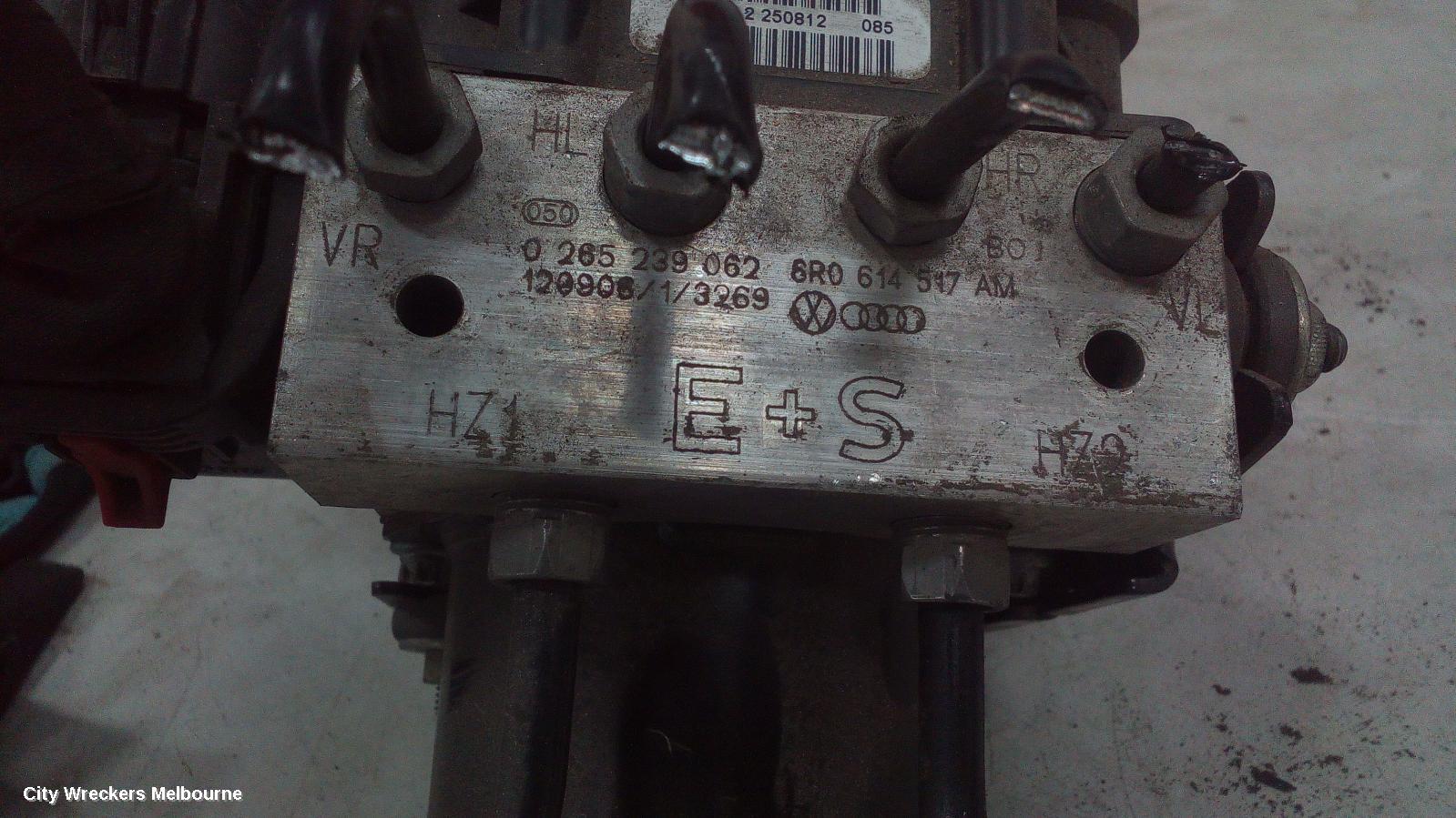AUDI A1 ABS PUMP/MODULATOR, ON ALLOY P/N 6R0614517AL, ON MODULE P/N 6R0907379BA, 8X, 11/2012 - 05/2014