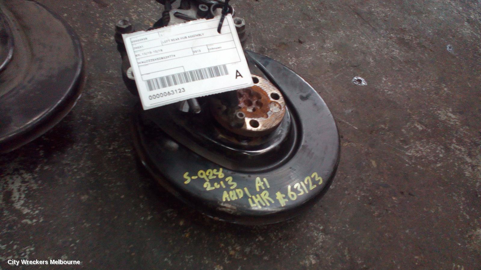 AUDI A1 LEFT REAR HUB ASSEMBLY, 8X, 12/2010 - 10/2018