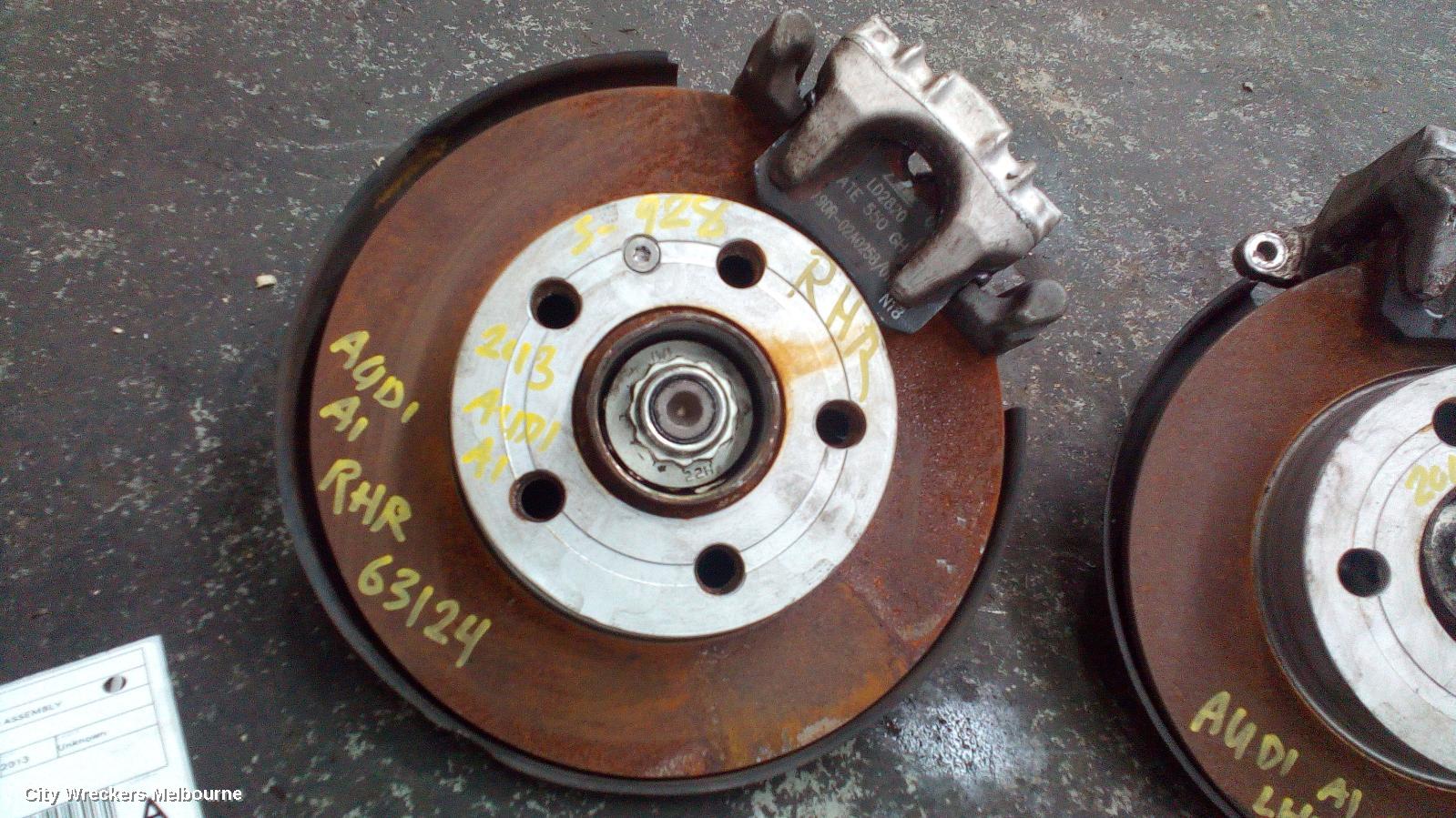 AUDI A1 RIGHT REAR HUB ASSEMBLY, 8X, 12/2010 - 10/2018