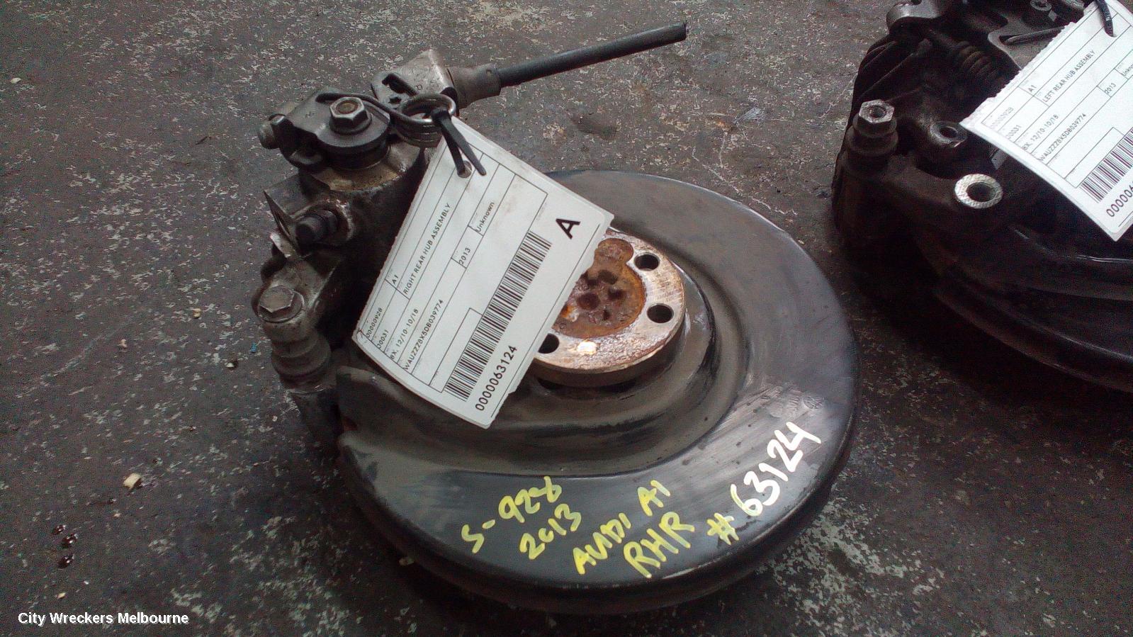 AUDI A1 RIGHT REAR HUB ASSEMBLY, 8X, 12/2010 - 10/2018